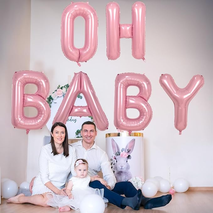 40 Inch Pastel Pink Letter Balloon, Giant Custom Alphabet V Foil Balloon Baby - Image 4