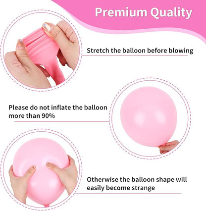 RUBFAC Pink Balloons Set, Metallic Pearl Pastel Light Pink Party Balloons 12 - Image 3