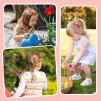 IKOLA Snap Hair Clips for Girls, Sequin Strawberry Hair Clips Water Drop Non Slip Fabric Hair Barrettes Sparkly Hair Accessories for Kids, Toddler Girls - Red
