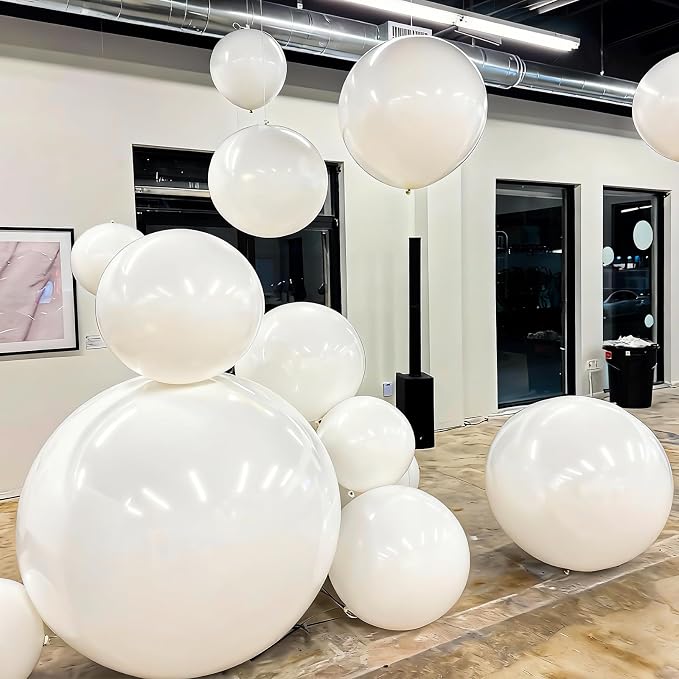50 Inch Giant White Round Foil Balloons - Image 7