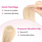 REECHO Bangs Hair Clip in Bangs, 2 PCS Face-Framing Classic Curtain Bangs Fringe Fake Bangs Hairpieces for Women Daily Wear - Light Blonde