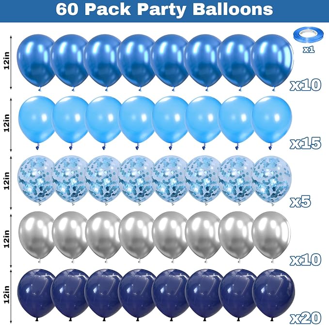 Blue Silver Balloons for Boys - Image 2
