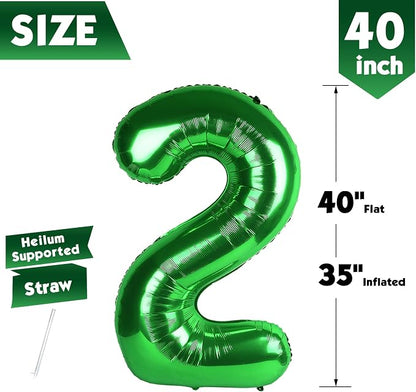 40 Inch Green Number 2 Balloon Birthday Party Decorations - Image 5