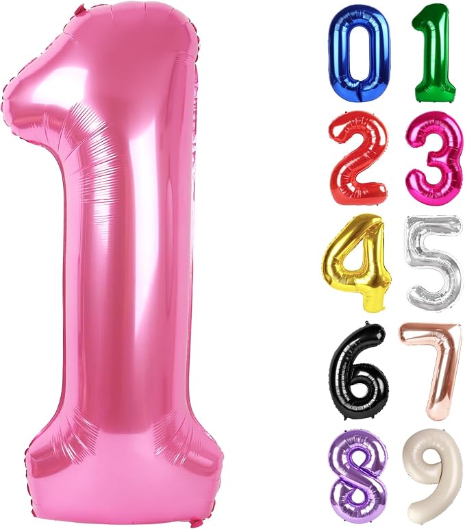 1 Balloon - Pink Birthday Number Balloons, 40 Inch Decorations Men Women | Pink by ALPHADELTAPI