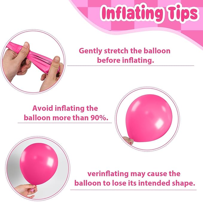 Paready Mother's Day Balloons Set, 12 Inch Helium Light Hot Pink White Latex - Image 9