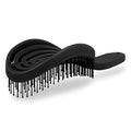 NuWay 4HAIR DoubleC U.S. Patented Double Curved Detangling Brush is Hair Dryer Safe (Iron Black)