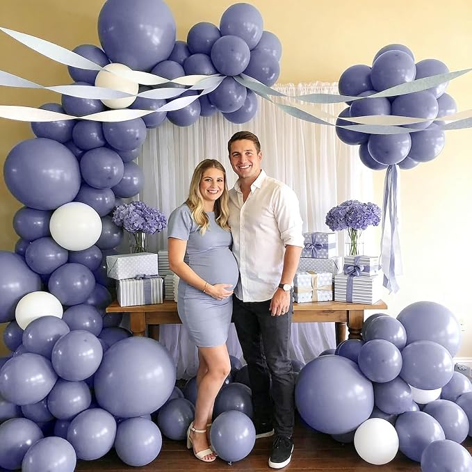 110pcs Dusty Blue Balloon 12 Inch - Image 5