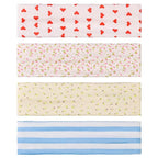 9 Pack Floral Headbands for Women Non Slip - Elastic Cotton Fabric - Sweat Absorption - Soft Cloth Cute Hair Bands for Women's Hair, Stretchy Sports Headbands for Workout Yoga Gym - H