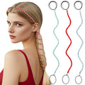 3 Packs Ponytail Holders Hair Ties for Women, Spiral Pony Tails Elastic Braided Hair Holders for Gym Swimming Sports (3pcs25"colorful28)