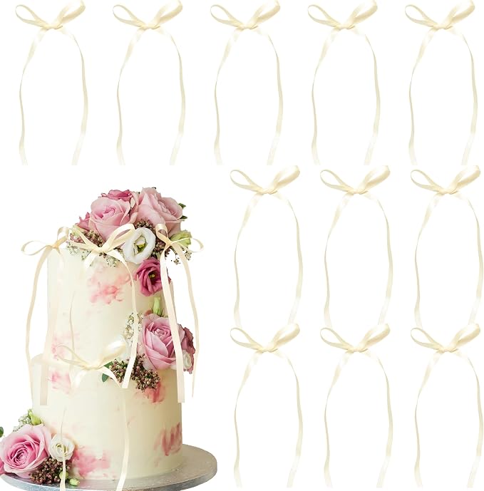 Ephlyn 30Pcs Bow Cupcake Toppers Valentine's Bowknot Ribbons Coquette Bow High by Ephlyn