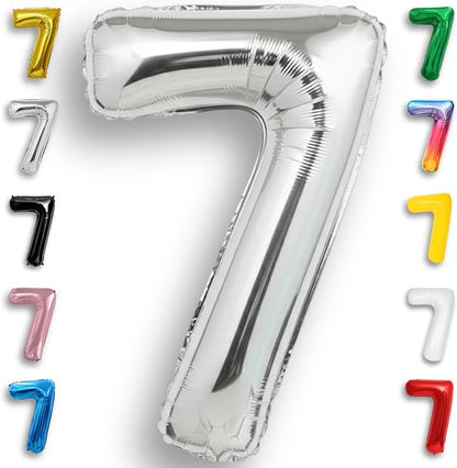 Silver Number Balloon 7 Mylar Foil Balloons 32 inch by Unknown