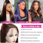 Hermosa 13x4 Chocolate Brown Lace Front Wigs Human Hair 180 Density Straight Lace Frontal Human Hair Wig Pre Plucked Hairline 4# Brown Wig 26 Inch
