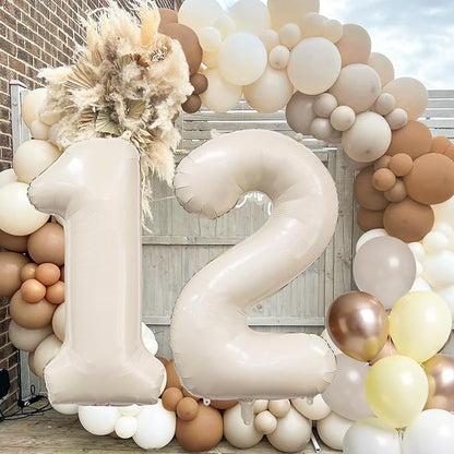 Cream Number 1 Balloon 40 Inch Beige Nude Number 1 Balloon - Image 4