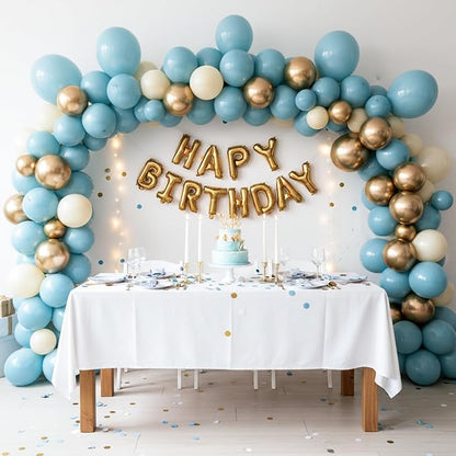 RUBFAC Blue Balloons Different Sizes Dusty Blue Balloons Arch 154pcs | Haze - Image 5