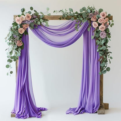 Wedding Arch Draping Fabric Backdrop 28.7" x 20FT, Lavender Purple | Sheer by Wokceer