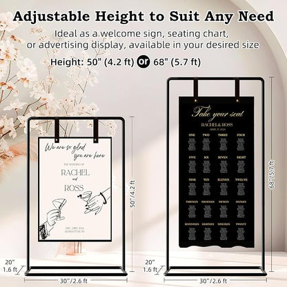 Wedding Sign Holder, Adjustable Welcome to Our Wedding Sign Stand W/Design - Image 2
