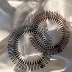 12 PCS Stretch Full Circular Stretch Comb Hair Bands, Comb Headbands for Women, Fashion Makeup Non slip Toothed Hairs Clip, Hair Wrap Holder for Lady and Girls White