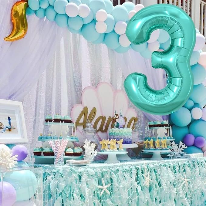 TONIFUL 40 Inch Large Teal Blue Number 13 Balloons Giant Digital 13 or 31 - Image 6