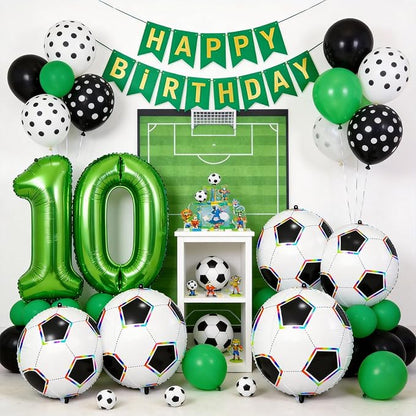 Soccer Ball Balloons, 22 Inch Soccer Balloons Laser Round Sphere Balloon - Image 3