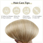 Full Shine Clip in Hair Extensions Human Hair Blonde Clip in Real Human Hair Extensions Honey Blonde Highlighted Platinum Blonde 120 G 16 Inch