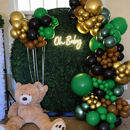 Green and Brown Balloons, Camouflage Metallic Green Black Brown Gold Balloon - Image 4