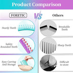 2-Pack Wide-Tooth Anti-Static Comb Set-6.1inch Handle-Free Design, Suitable for Curly, Wet & Dry Hair, Portable Travel Detangling Comb (Purple+Blue)