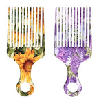 2 Pcs Afro Pick Comb for Natural Curly Hair,Portable Styling Hair Pick for Travel,Anti-Static,Cute Afro Comb for Women Men and Girls(Yellow-T12)