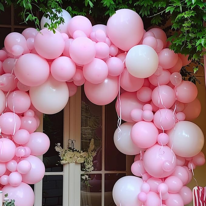 135pcs Pink Balloons Different Sizes 18" 12" 10" 5" Pink Latex Balloon Garland - Image 4