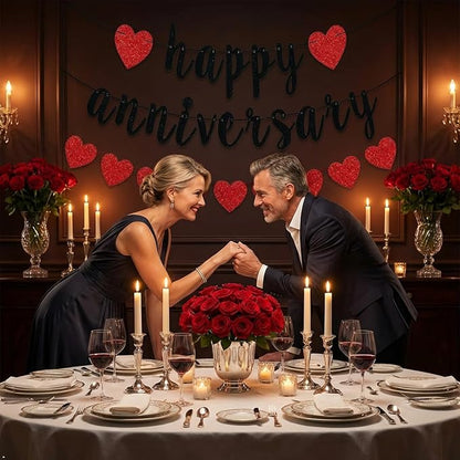 Happy Anniversary Banner, Glitter Paper and Cardstock, 6 ft Banner - Image 4