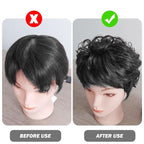 5.1'' Black Hair Toppers for Women, Curly Synthetic Hair Topper with Bangs, Breathable Fluffy Clip-in Natural Wig Toppers, Thinning/Loss, For Thin