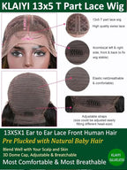 KLAIYI Ombre Brown Body Wave Lace Front Wigs Human Hair Highlight Balayage 13x4x1 T Part Ear to Ear Lace Wig Pre Plucked with Baby Hair Easy to Wear and Go Wigs for Black Women Natural Hairline 24Inch