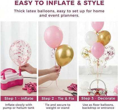 LovesTown 60PCS Balloon Garland Kit, 12inch Arch Kit Confetti Balloons Metallic - Image 6