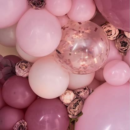 PartyWoo Rose Gold Pink Metallic Rose Gold Latex Balloon Arch Kit 140pcs | Rose - Image 5