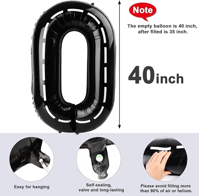Number 5 Balloons 40 Inch for 5 15 Birthday Party Decorations, Line Black | - Image 6