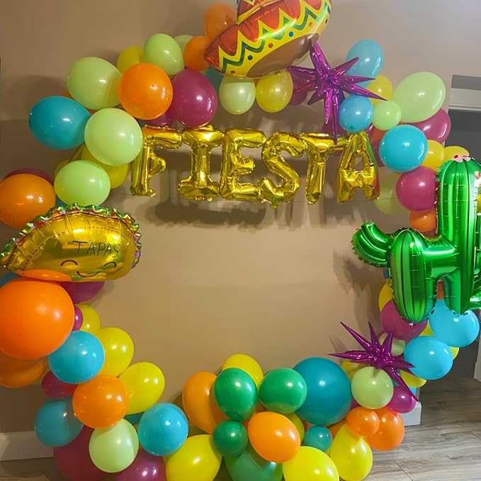 Fiesta Balloon Arch Kit, Rainbow Balloon Garland - Image 6