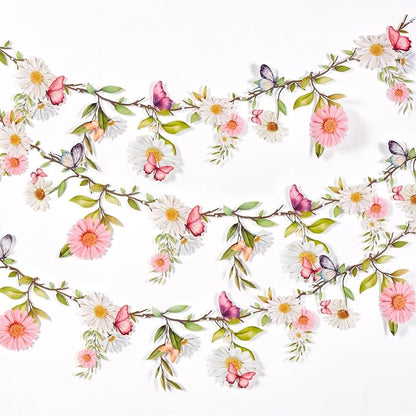 SUNBEAUTY 13FT Wildflower Garland Butterfly Daisy Banner Flower Garlands | by SUNBEAUTY