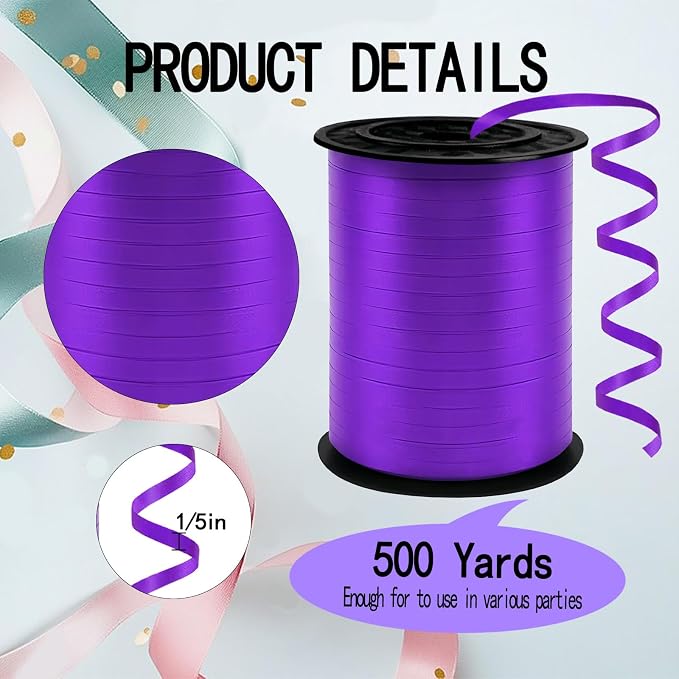 500 Yards Deep Purple Curling Ribbon, Ribbons - Image 2