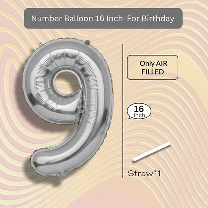 Red Number Balloon 9 Mylar Foil Balloons 16 inch - Image 8