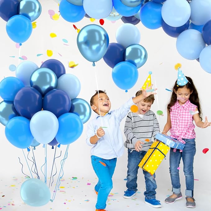 Patimate Blue Balloons Set, Pastel Light Blue Latex Balloons Kit - Image 2
