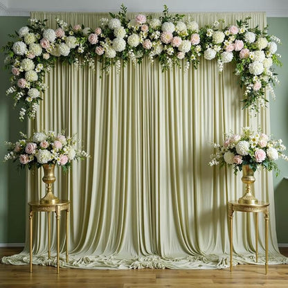 10 ft x 8 ft Wrinkle Free Light Green Backdrop Curtain - Image 7