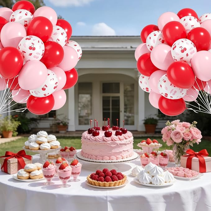 60pcs Cherry Balloons 12inch - Image 8