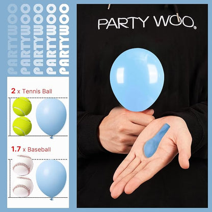 PartyWoo Light Balloons 100pcs Small Mini Pastel Sky Blue Balloons 5 Inch | - Image 3