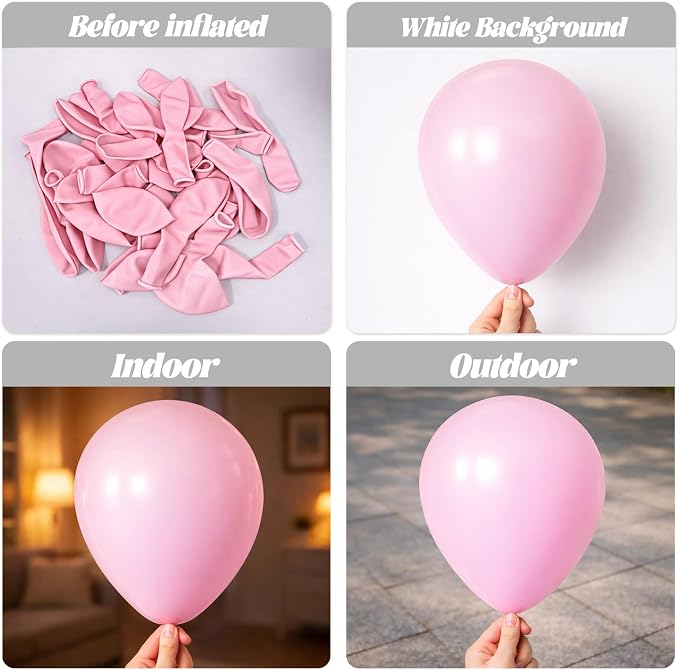 Voircoloria 66pcs Light Pink Pastel Pink Latex Party Balloons, 12inch | - Image 3