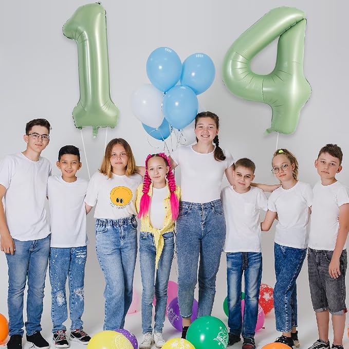 TONIFUL 40 Inch Sage Green Large Number 4 Balloon - Image 6