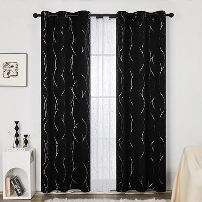 Deconovo Living Room Curtains 90 Inches Long, Thermal Insulated, Room Darkening - Image 2