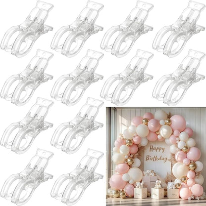 12 Pack Large Balloon Arch Clips, Transparent Spring Clamps by YOUFANGE