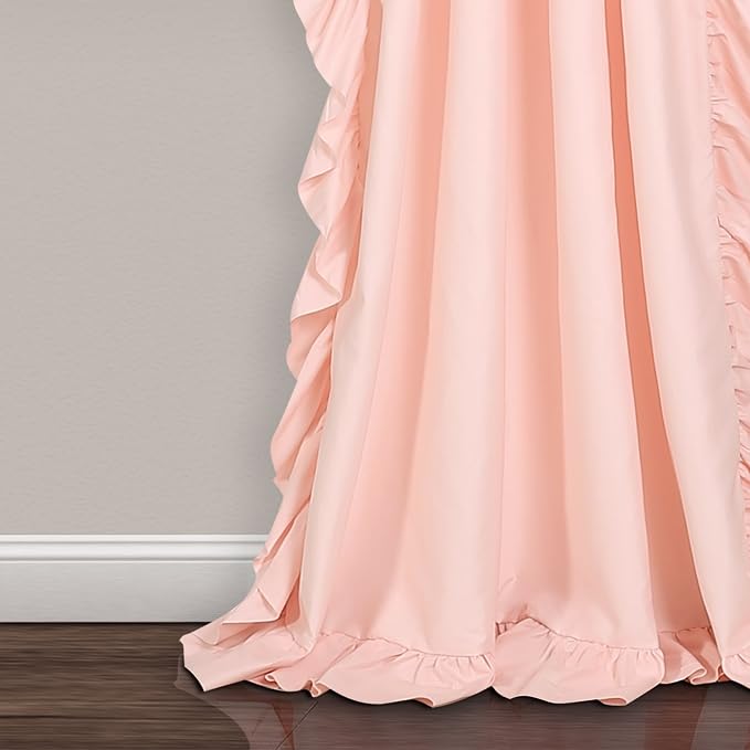 Lush Decor Reyna Ruffle Window Curtain Panel Set, Blush Pink - Image 4