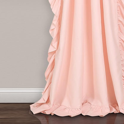 Lush Decor Reyna Ruffle Window Curtain Panel Set, Blush Pink - Image 4