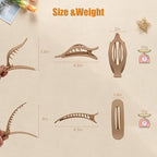 Picoway 12 Pack Flat Hair Clips for Women, 2 Styles Flat Claw Clips, Matte No Crease Strong Hold Non-slip Barrettes for Thick & Thin Hair, Stocking Stuffers for Girls