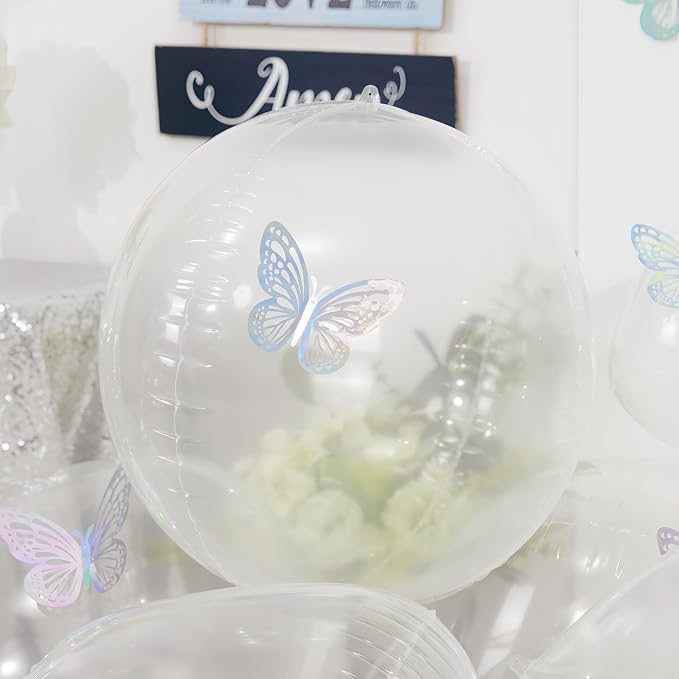 12Pcs Clear Round Foil Balloons - Image 4